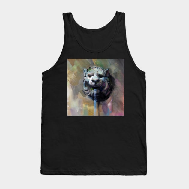 Lion Head Fountain Tank Top by aastankovic